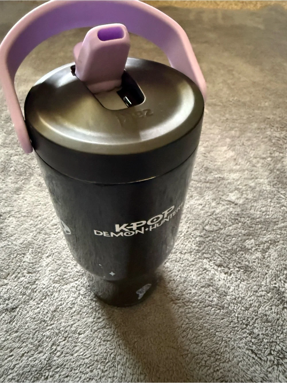 KPOP DEMON HUNTERS EDITIONInsulated Travel Tumbler with Lavender Handle and Spou